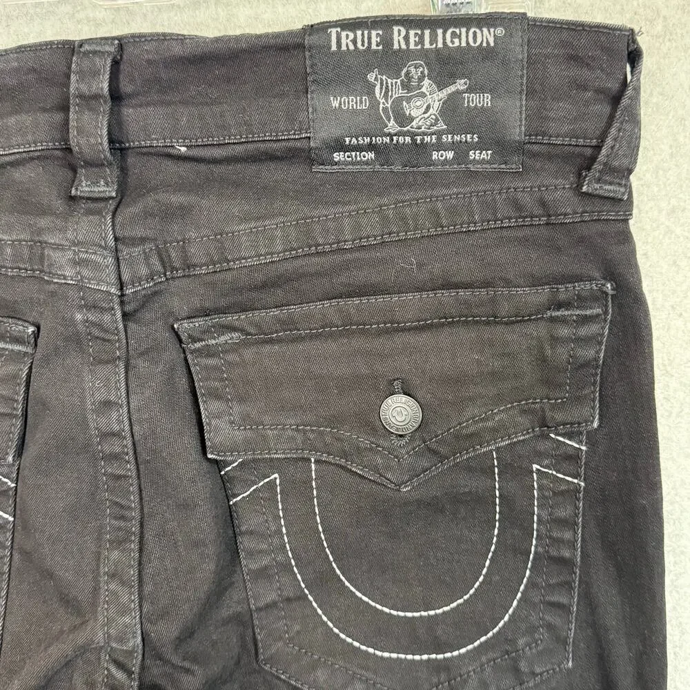 True Religion Ricky Flap Relaxed Straight Jeans Size 34 Flap Pockets Streetwear